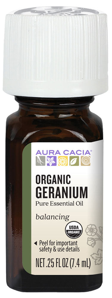 AURA CACIA Geranium Essential Oil Organic (7.4 ml)