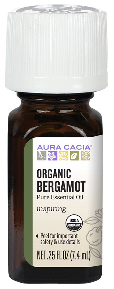 AURA CACIA Bergamot Organic Essential Oil (7.4 ml)