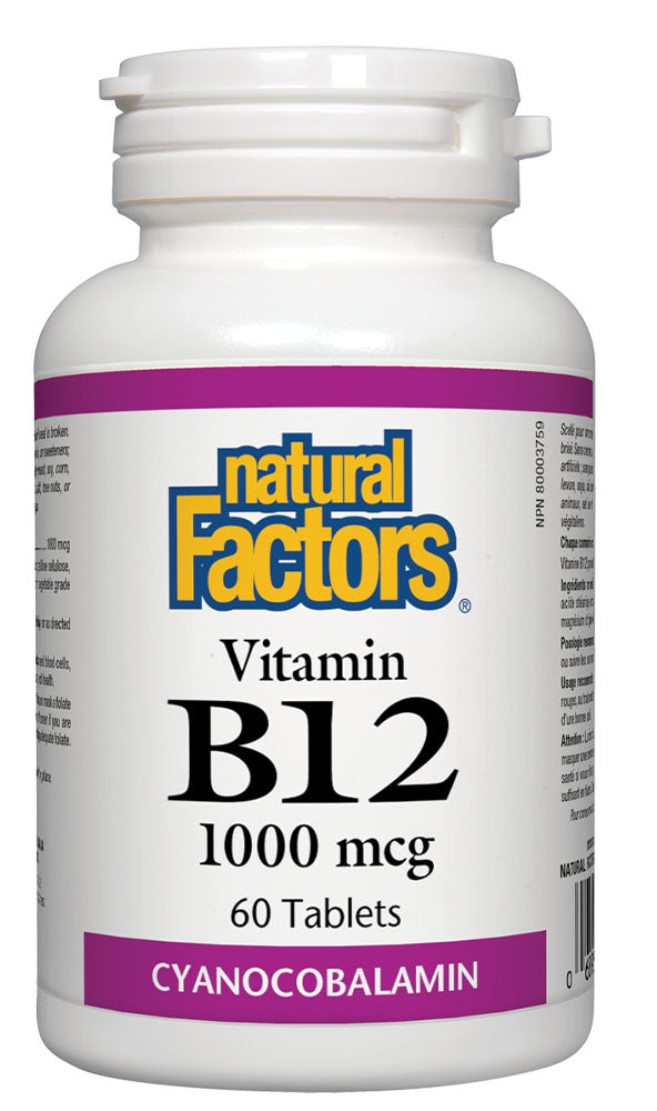 NATURAL FACTORS Vitamin B-12 (1000mcg - 60 tabs)