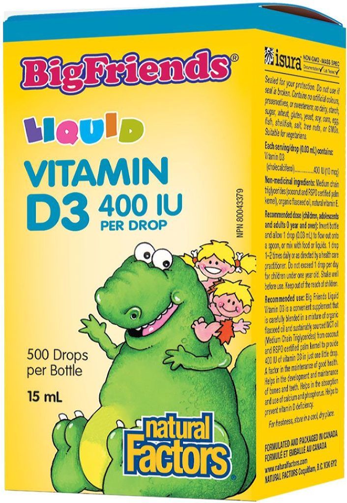 NATURAL FACTORS BIG FRIENDS Vitamin D3 Drops ( 15 ml )