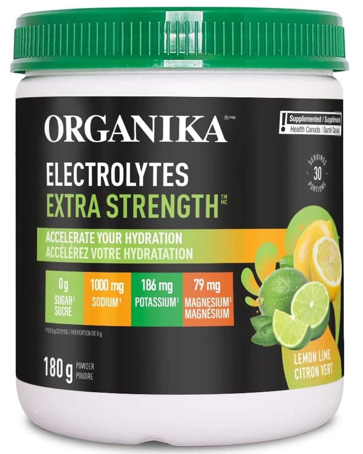 ORGANIKA Electrolytes Extra Strength (Lemon Lime - 180 grams)