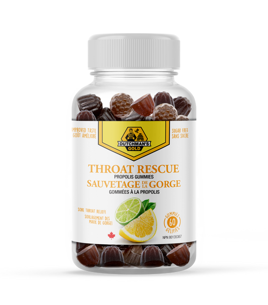DUTCHMAN'S GOLD THROAT RESCUE Propolis Gummy: 60 count