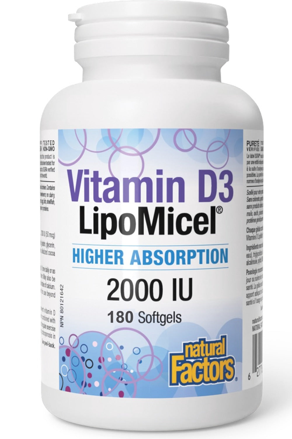 NATURAL FACTORS Vitamin D3 LipoMicel (2000 IU - 180 sgels)