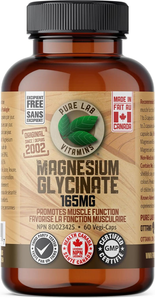 PURE LAB VITAMINS Magnesium Glycinate (120 veg caps)