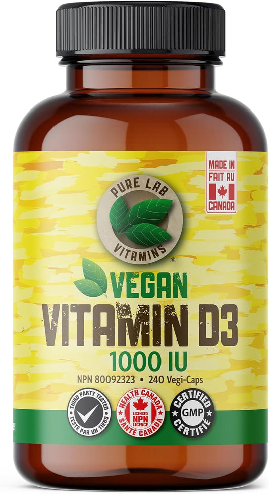 PURE LAB VITAMINS Vegan Vitamin D3 (1000 IU - 240 veg caps)