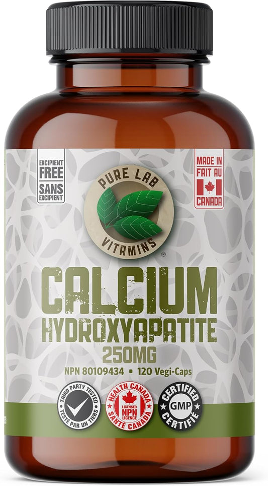 PURE LAB VITAMINS Calcium Hydroxyapatite (250 mg - 120 veg caps)