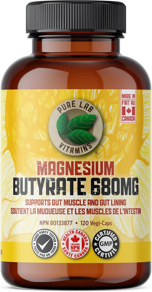 PURE LAB VITAMINS Magnesium Butyrate (120 veg caps)