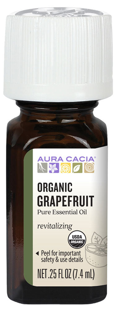 AURA CACIA Grapefruit, Certified Organic EO  (7.4 ml)