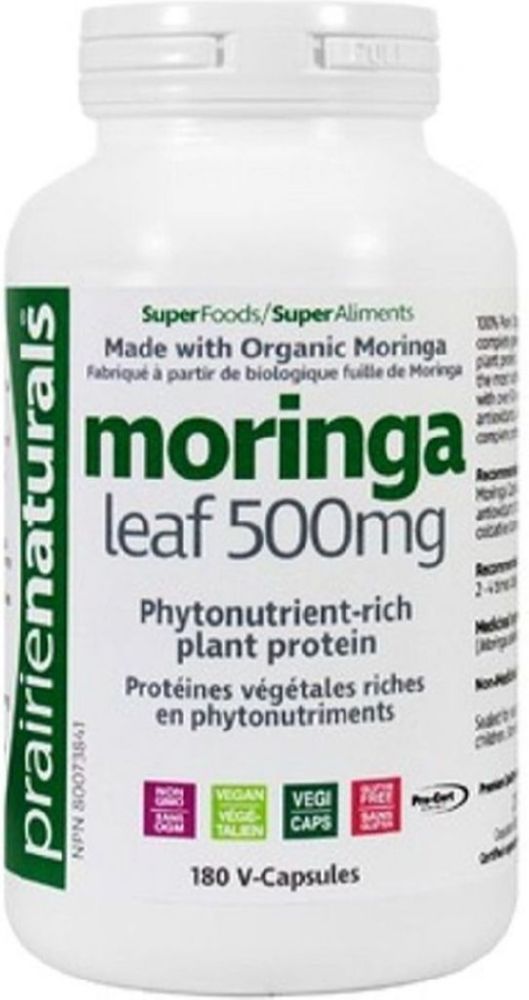 PRAIRIE NATURALS Moringa Leaf (500 mg - 180 veg caps)