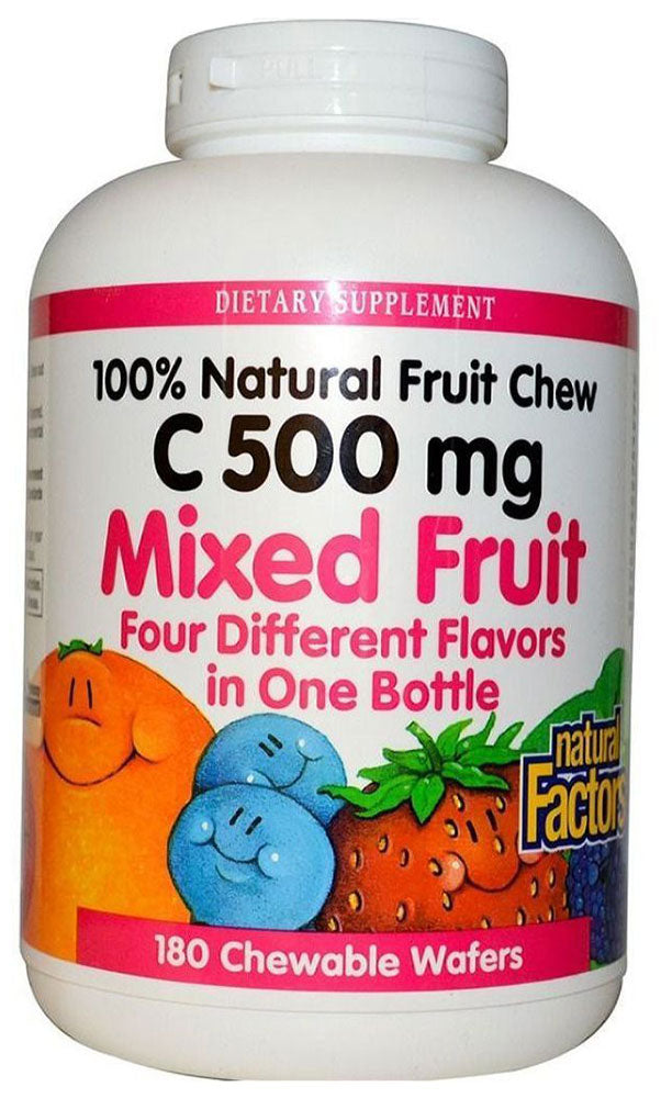 NATURAL FACTORS Vitamin C Mixed Fruit (500 mg - 180 chews)