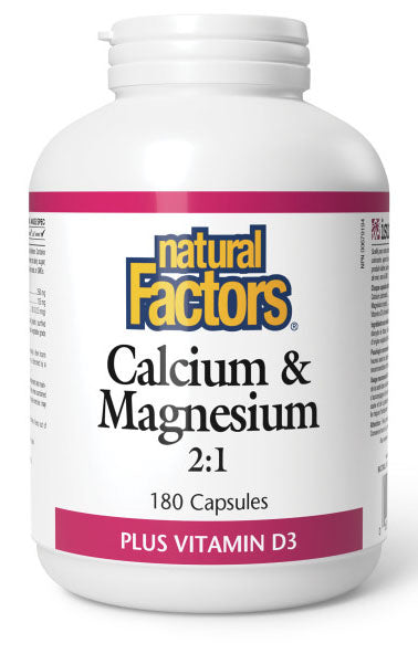 NATURAL FACTORS Calcium & Magnesium 2:1 (180 caps)