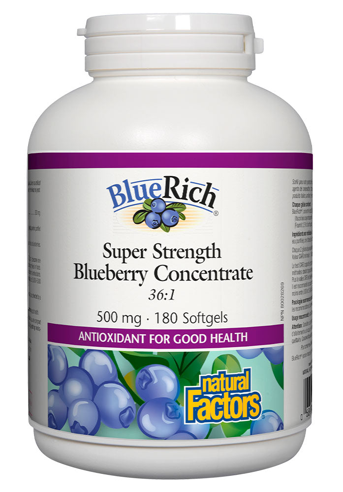 BlueRich Super Strength Blueberry Concentrate (500 mg - 180 caps)