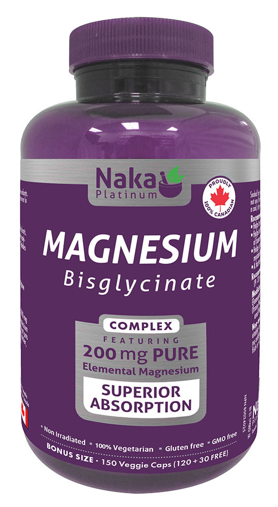 NAKA Platinum Magnesium Bisglycinate (200 mg - 150 veg caps)