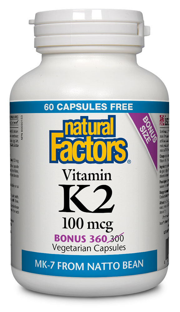 NATURAL FACTORS Vitamin K2 (100 mcg - 360 veg caps)