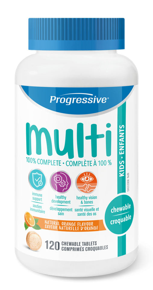 PROGRESSIVE Multi Vitamins for Kids (Natural Orange - 120 tabs)