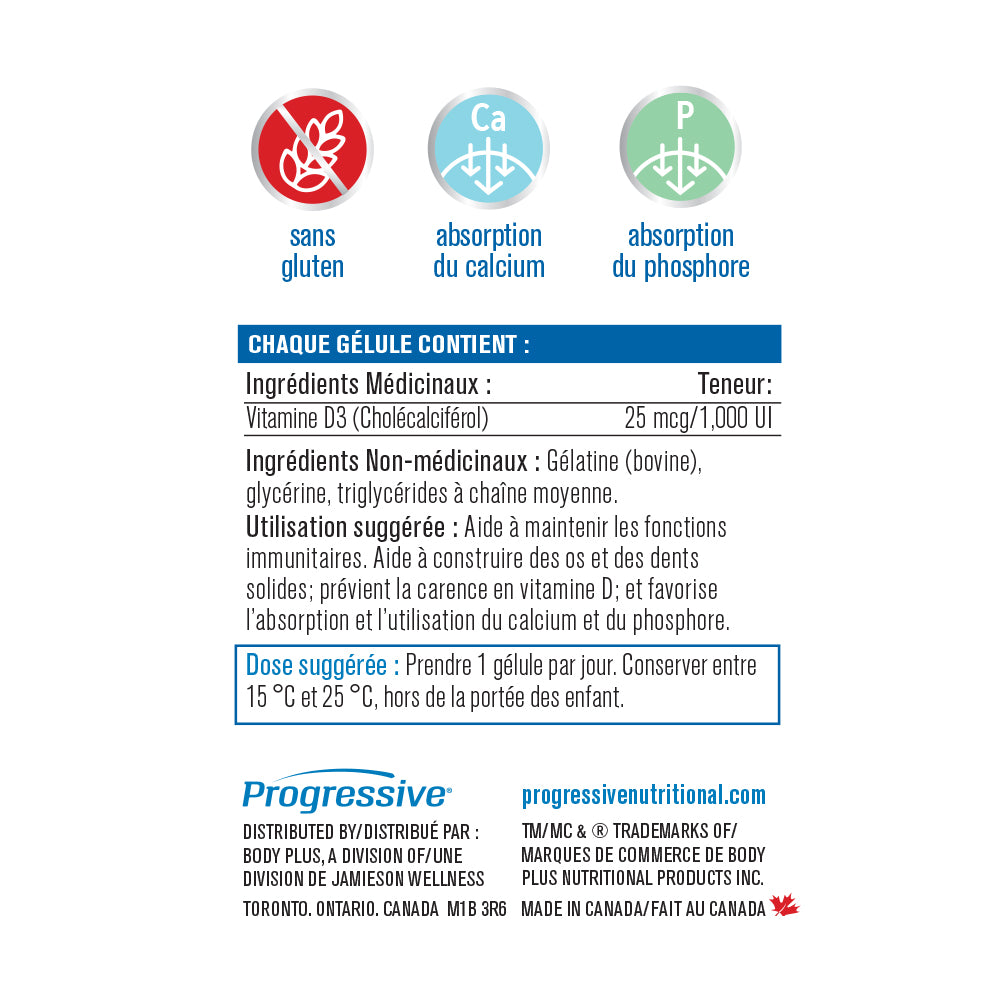 PROGRESSIVE Vitamin D3 (180 sgels)