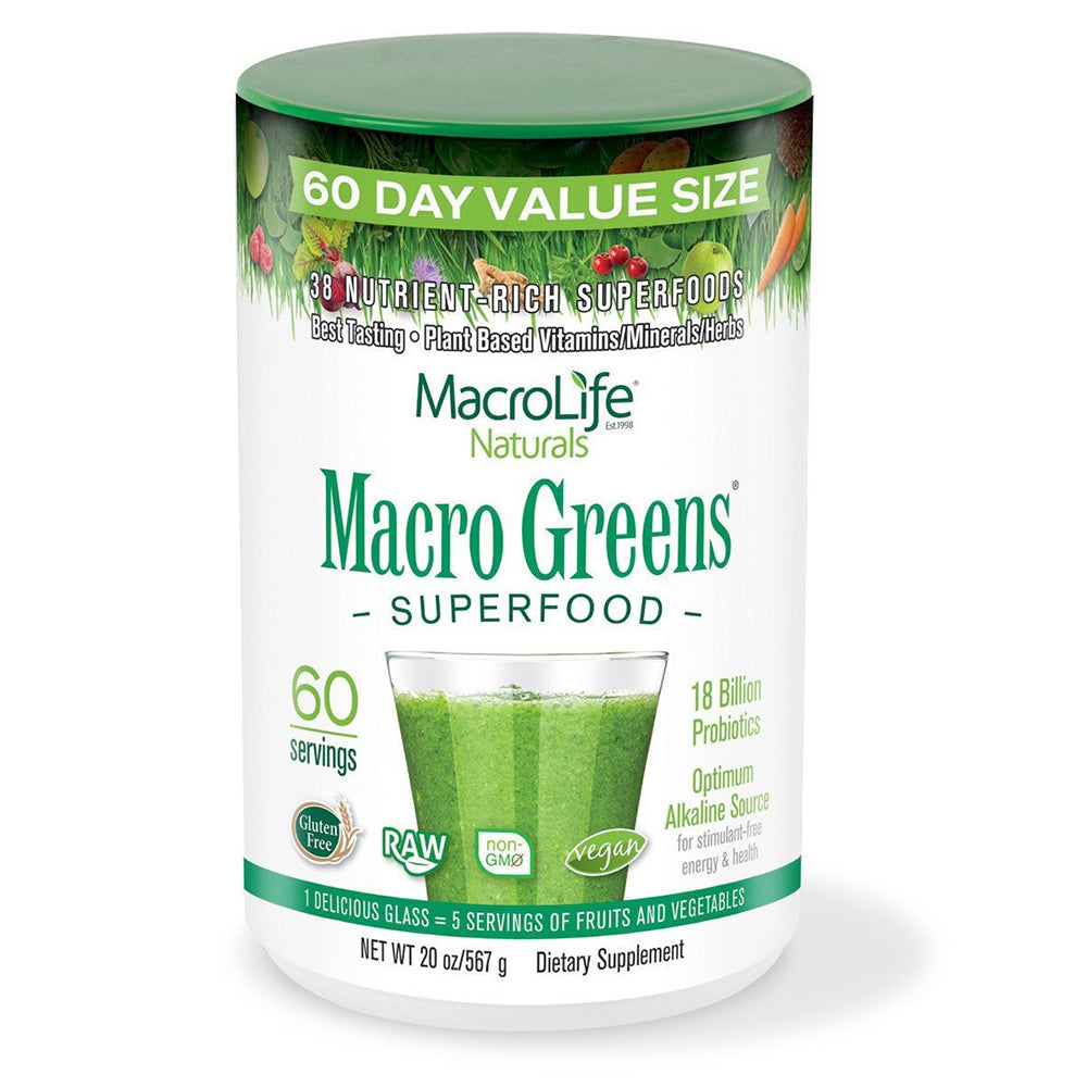 MACROLIFE NATURALS Macro Greens Canister (60 Servings)