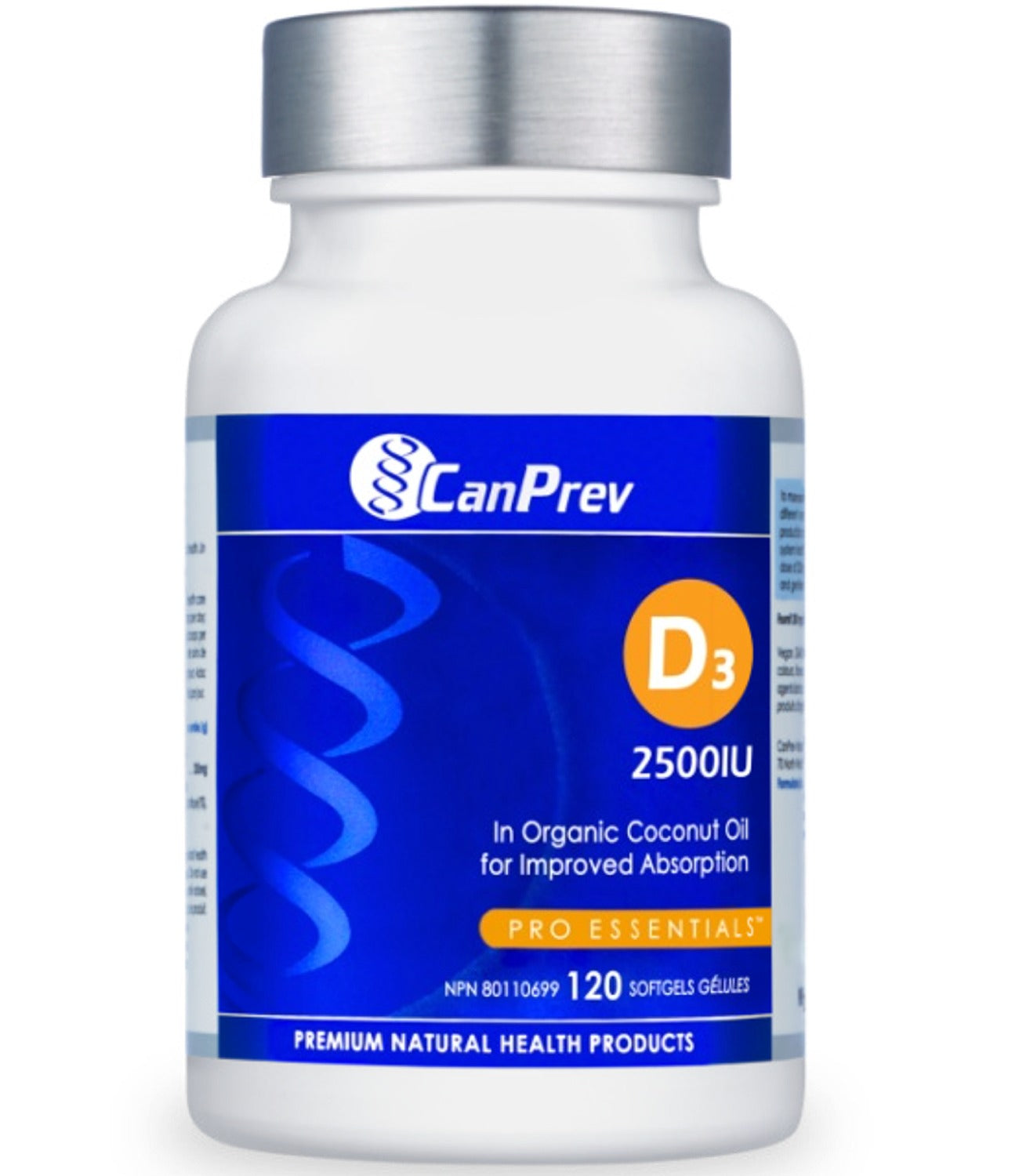 CANPREV D3 2500 IU Organic Coconut Oil 120 softgels